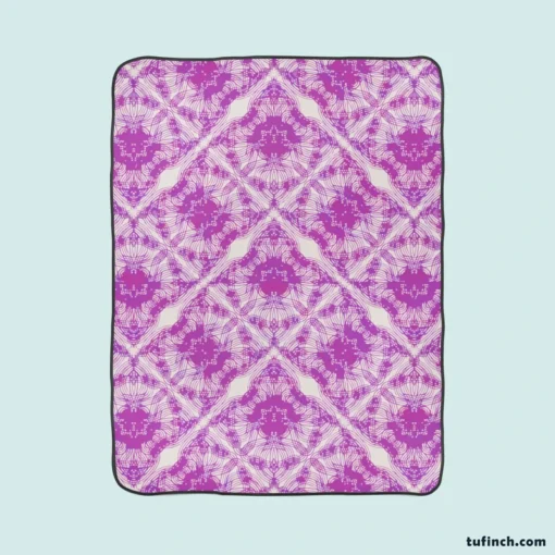 Violet Line Flower Modern Pattern Fleece Blanket 1