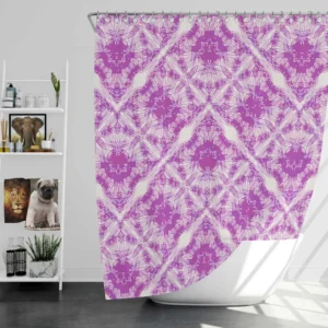 Violet Line Flower Modern Pattern Shower Curtain