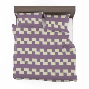 Violet White Checkered Pattern Bedding Set 2