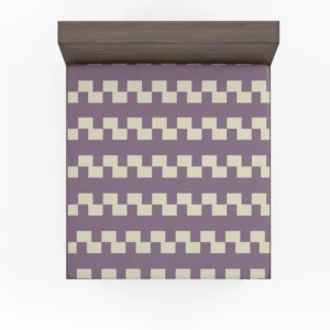 Violet White Checkered Pattern Fitted Sheet