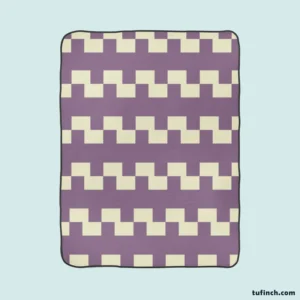 Violet White Checkered Pattern Fleece Blanket 1