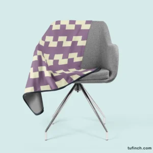 Violet White Checkered Pattern Fleece Blanket 2