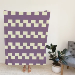 Violet White Checkered Pattern Fleece Blanket