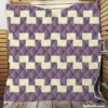 Violet White Checkered Pattern Quilt Blanket