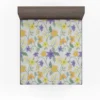 Violet Yellow Orange Floral Design Fitted Sheet