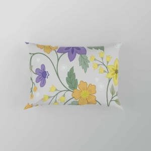 Violet Yellow Orange Floral Design Pillow Case