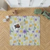 Violet Yellow Orange Floral Design Rug