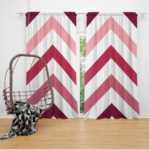 Viva Magenta Diagonal Zigzag Curtain