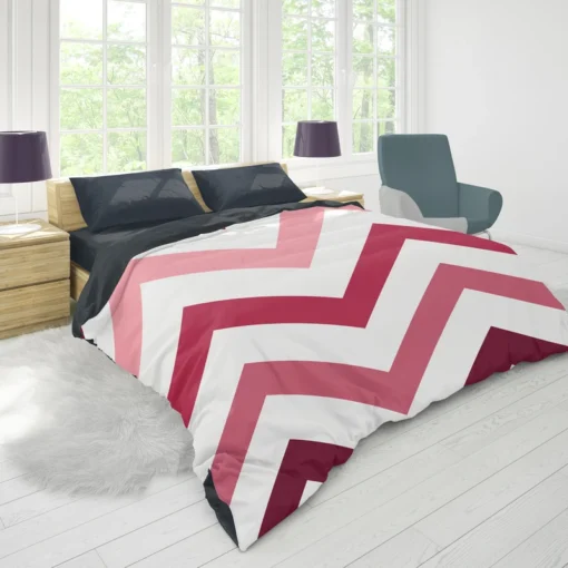 Viva Magenta Diagonal Zigzag Duvet Cover 1