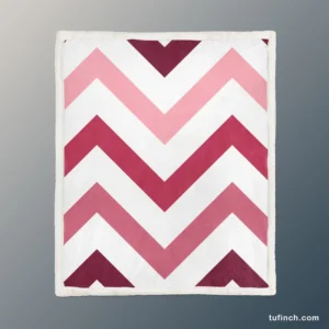 Viva Magenta Diagonal Zigzag Sherpa Fleece Blanket 1