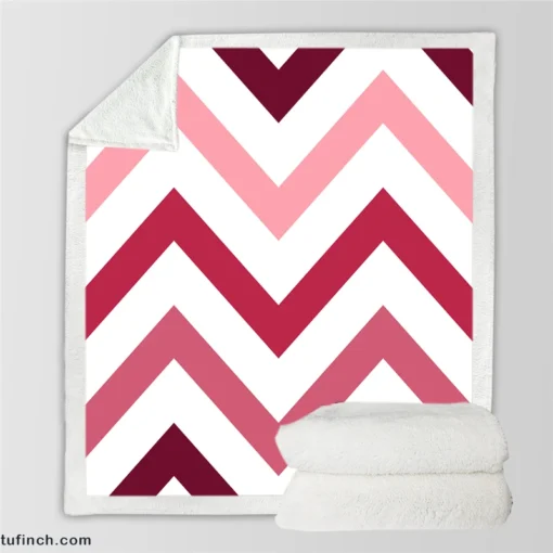 Viva Magenta Diagonal Zigzag Sherpa Fleece Blanket