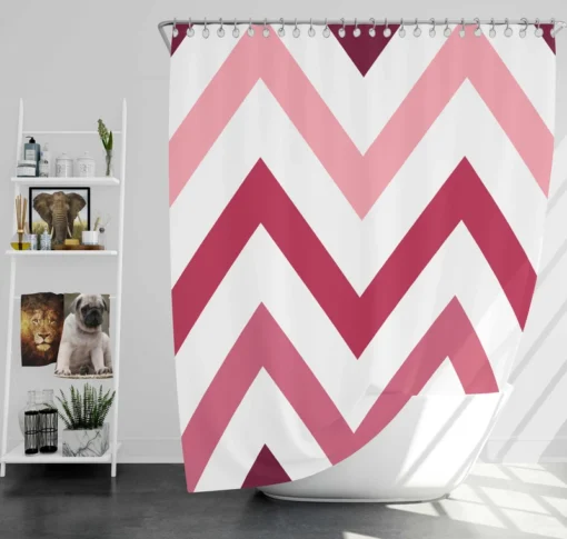 Viva Magenta Diagonal Zigzag Shower Curtain