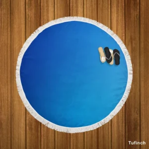 Vivid Blue Gradient Round Beach Towel