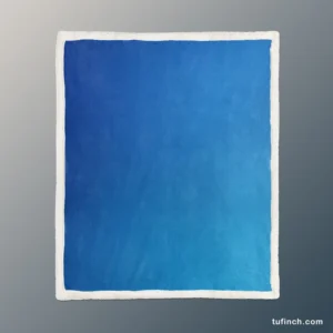 Vivid Blue Gradient Sherpa Fleece Blanket 1