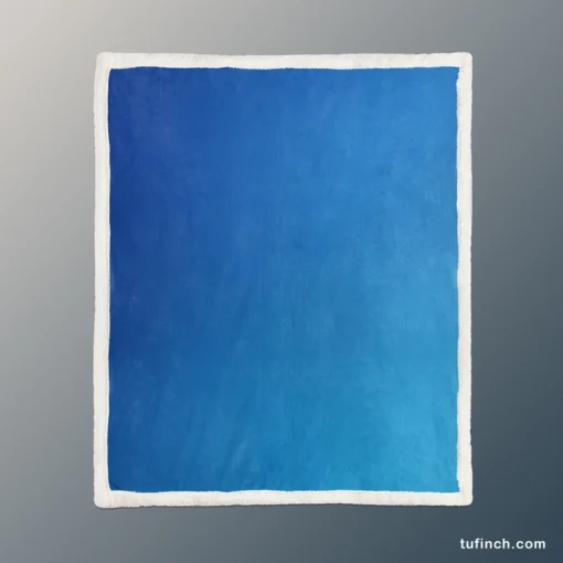 Vivid Blue Gradient Sherpa Fleece Blanket 1