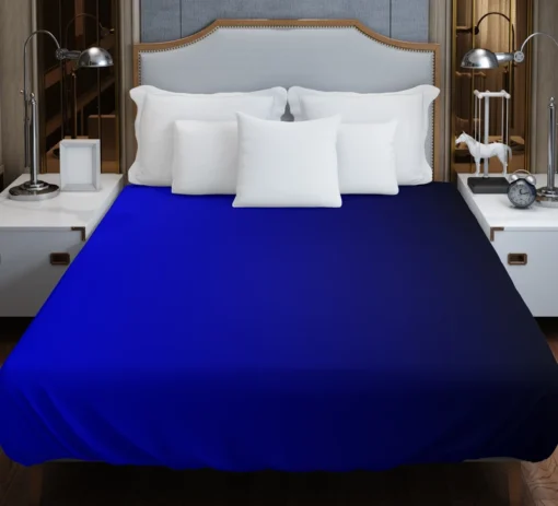 Vivid Blue To Midnight Gradient Duvet Cover