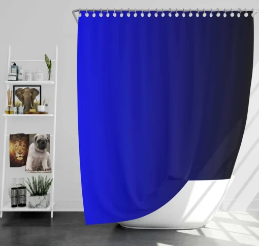 Vivid Blue To Midnight Gradient Shower Curtain