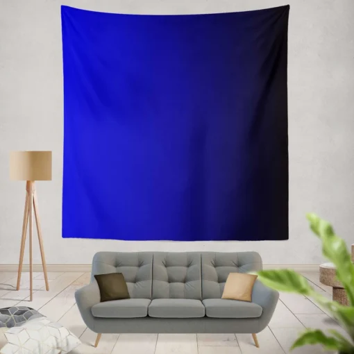 Vivid Blue To Midnight Gradient Wall Tapestry