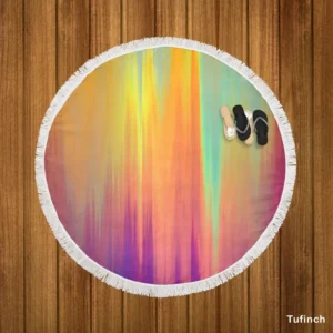 Vivid Colors Abstract Pattern Round Beach Towel