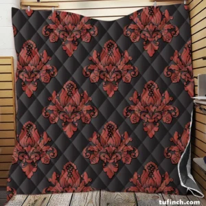 Volumetric Damask Seamless Pattern Quilt Blanket