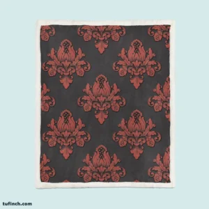 Volumetric Damask Seamless Pattern Sherpa Fleece Blanket 1