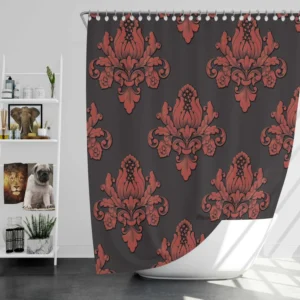 Volumetric Damask Seamless Pattern Shower Curtain