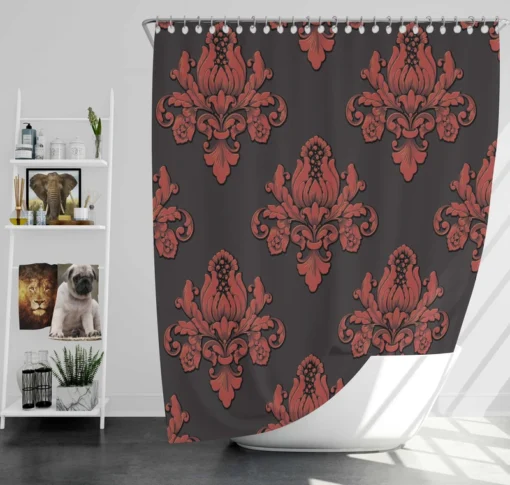 Volumetric Damask Seamless Pattern Shower Curtain