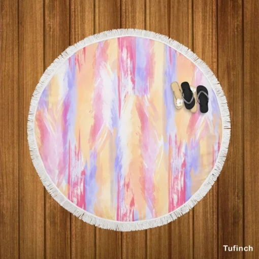 Watercolor Abstract Background Round Beach Towel