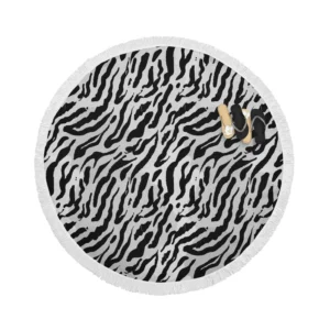 Watercolor Animal Print Pattern Round Beach Towel