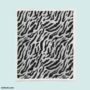 Watercolor Animal Print Pattern Sherpa Fleece Blanket 1