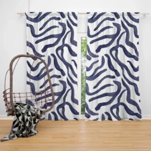 Watercolor Animal Print Wildlife Pattern Curtain