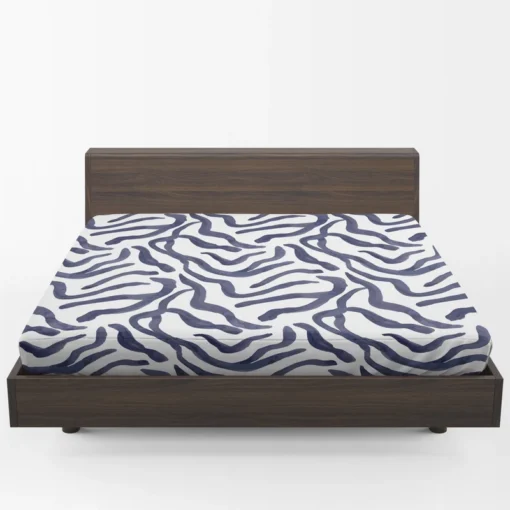 Watercolor Animal Print Wildlife Pattern Fitted Sheet 1