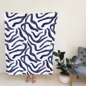 Watercolor Animal Print Wildlife Pattern Fleece Blanket