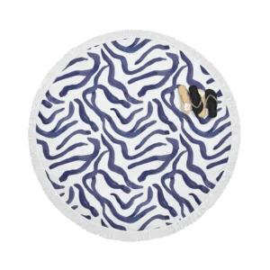 Watercolor Animal Print Wildlife Pattern Round Beach Towel