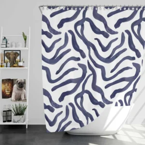 Watercolor Animal Print Wildlife Pattern Shower Curtain