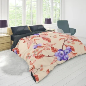 Watercolor Blueberries Duvet Cover 1