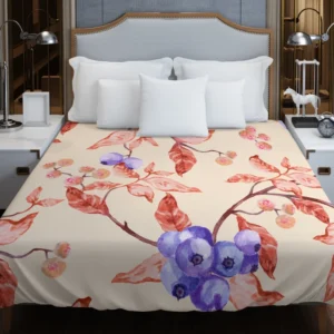 Watercolor Blueberries Duvet Cover