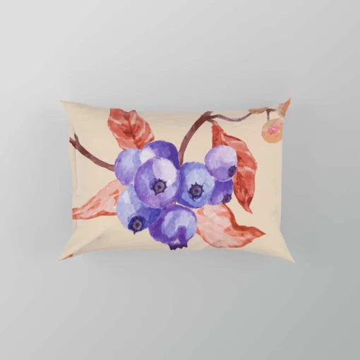 Watercolor Blueberries Pillow Case