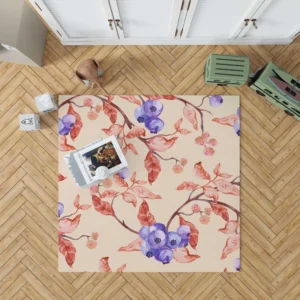 Watercolor Blueberries Rug