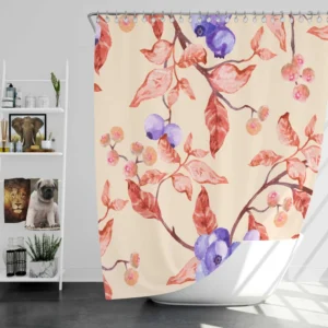 Watercolor Blueberries Shower Curtain