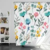 Watercolor Colorful Flowers Shower Curtain