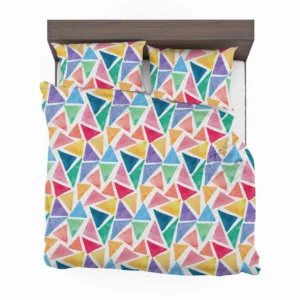 Watercolor Colorful Triangle Bedding Set 2