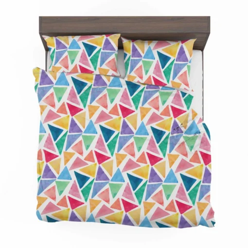 Watercolor Colorful Triangle Bedding Set 2