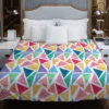 Watercolor Colorful Triangle Duvet Cover