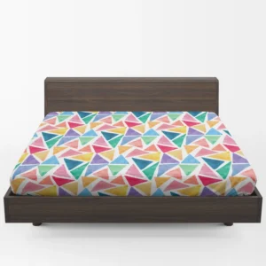 Watercolor Colorful Triangle Fitted Sheet 1