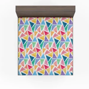 Watercolor Colorful Triangle Fitted Sheet