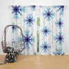 Watercolor Dark blue To Light Blue Snowflakes Curtain