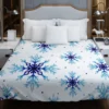 Watercolor Dark blue To Light Blue Snowflakes Duvet Cover