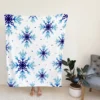 Watercolor Dark blue To Light Blue Snowflakes Fleece Blanket