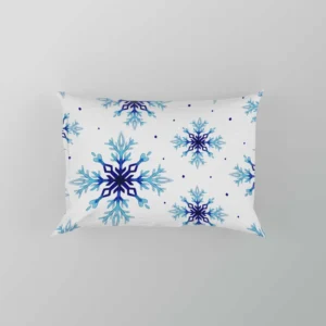 Watercolor Dark blue To Light Blue Snowflakes Pillow Case